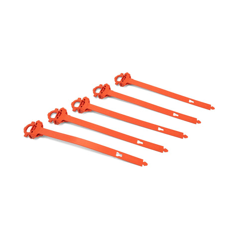 Five GrippTie Tool Connector Bands